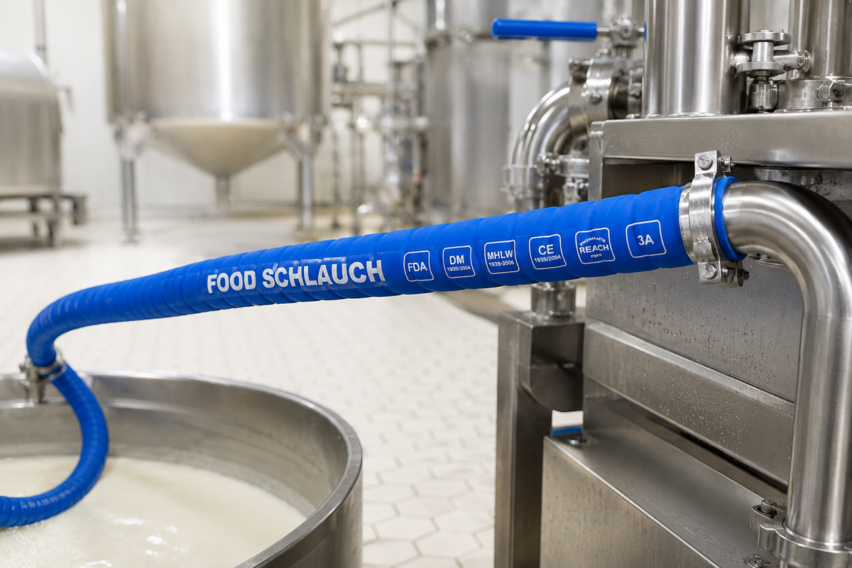 Food Schlauch Saug- und Druckschlauch FDA – WP/BP 10/30 bar – 40°C bis +120°C
