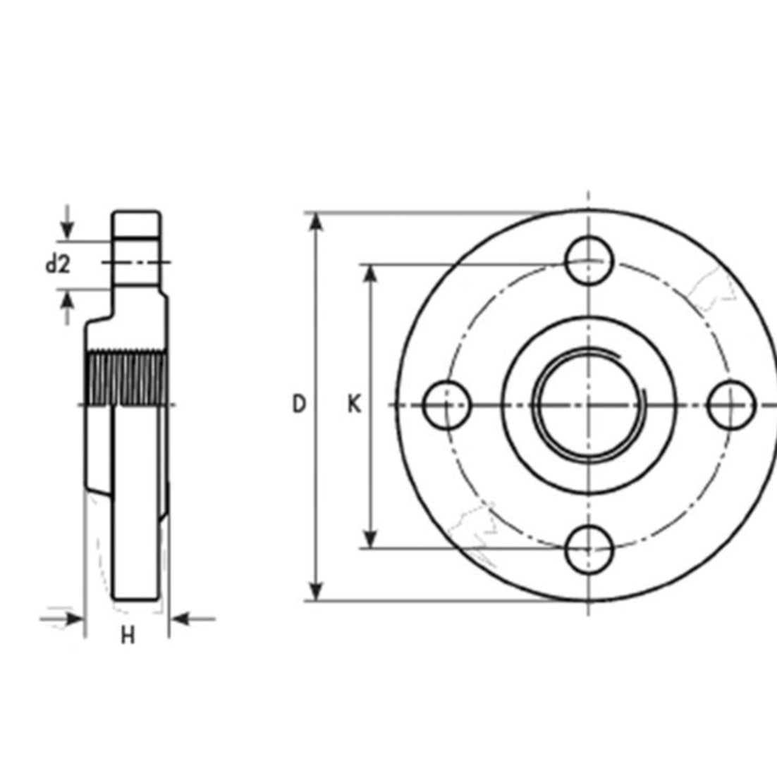 Fixed flange couplings PN16 interior thread