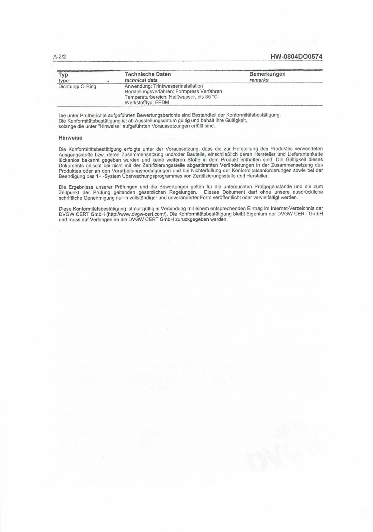 EPDM Gummi-Stahl-Dichtungen KTW