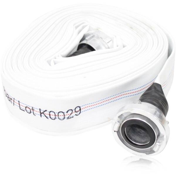 Feuerwehrschlauch/ Wasserschlauch-Eco-weiss-PVC-Storz-Kupplung-Alu