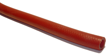 Heisswasserschlauch Textil verstärkt rot Silikon FDA -60C/+140°C Innen Ø4 bis 51mm